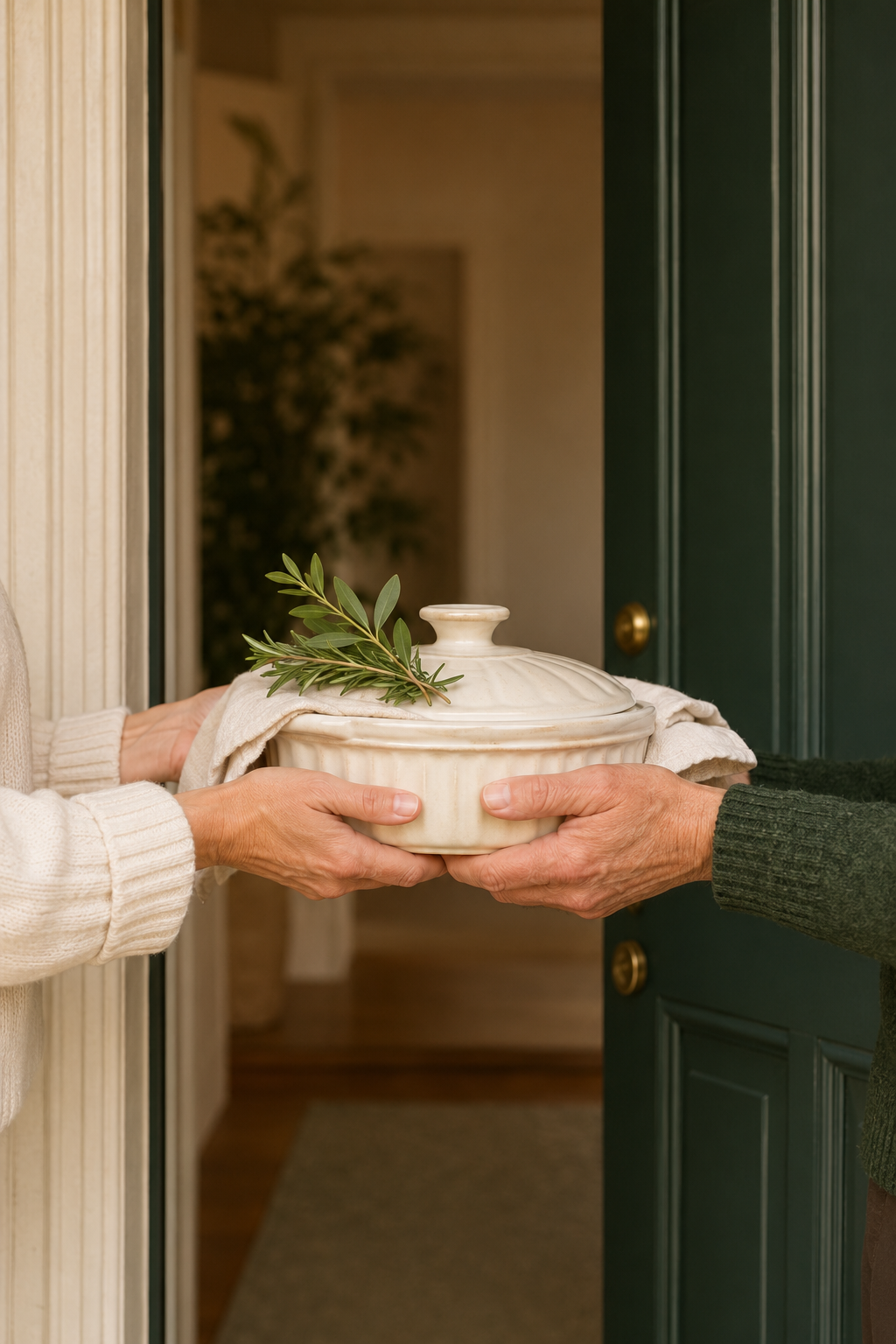 A practical meal being delivered with care