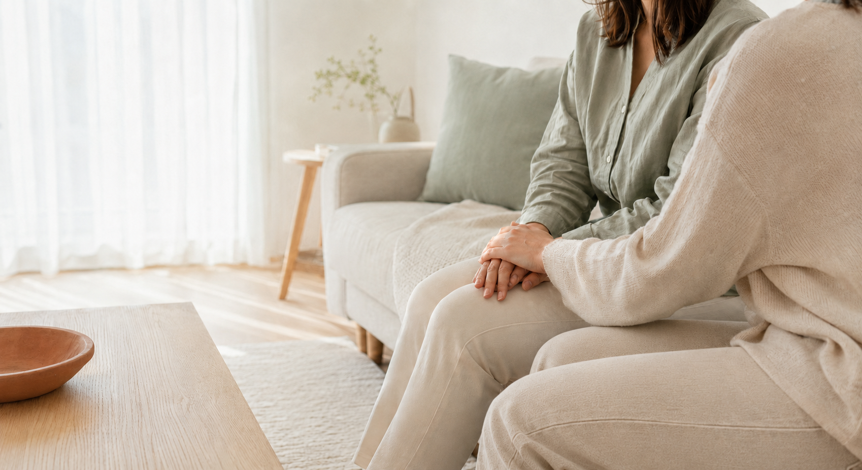 Two people sitting together in quiet companionship